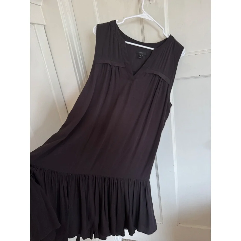 J.Crew black drop waist sleeveless dress size medium